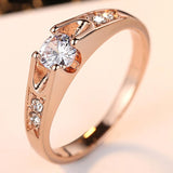 Luxuyr Zircon Gemstone Engagement Ring Women Wedding Jewelry