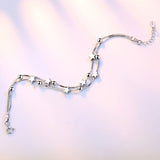 Silver Stars Charm Bracelet Link Chain Women Anniverssary Jewelry Gift