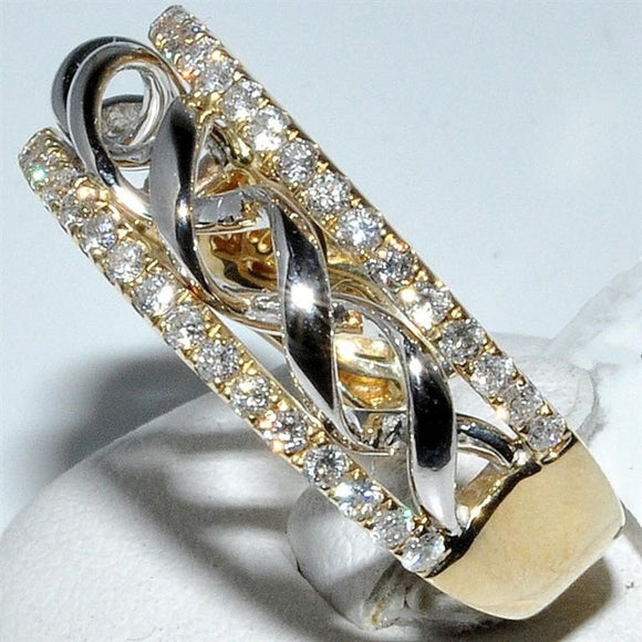 Luxury Women Engagement Ring 14k Yellow Gold Wedding Jewelry