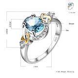 Oval Sky Blue Gemstone Ring For Women 925 Sterling Silver Jewelry