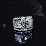 Real 925 Sterling Silver Big Zircon Stone Ring Women's Wedding Engagement Jewelry