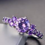 Purple Alexandrite Ring 925 Silver Color Change Women's Jewelry