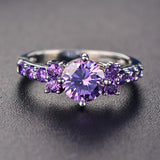 Purple Alexandrite Ring 925 Silver Color Change Women's Jewelry