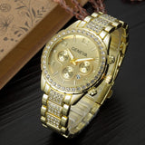 GEMSTONE YELLOW GOLD WATCH WOMEN'S SILVER QUARTZ WRISTWATCH ANOLOG BRACELET