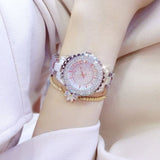 Luxury Sapphire Wrist Watche Clock 18K Yellow Gold Quartz Women Jewelry