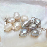 Natural Freshwater Baroque Pearl Bracelet  Genuine 925 Sterling Silver Women's Link Chain Jewelry