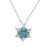 Blue Aquamarine Pendant Necklace For Women Party Jewelry