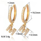 Luxury Gemstone Hoop Earrings Gold Silver High Quality Engagement Women's Jewelry