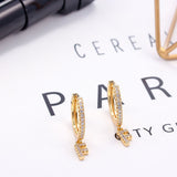 Luxury Gemstone Hoop Earrings Gold Silver High Quality Engagement Women's Jewelry