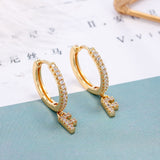 Luxury Gemstone Hoop Earrings Gold Silver High Quality Engagement Women's Jewelry