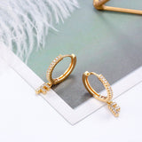 Luxury Gemstone Hoop Earrings Gold Silver High Quality Engagement Women's Jewelry