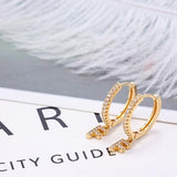 Luxury Gemstone Hoop Earrings Gold Silver High Quality Engagement Women's Jewelry