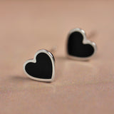 Real 925 Sterling Silver Heart Stud Earrings Engagement Women Girls Love jewelry Wedding Gifts