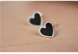 Real 925 Sterling Silver Heart Stud Earrings Engagement Women Girls Love jewelry Wedding Gifts