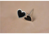 Real 925 Sterling Silver Heart Stud Earrings Engagement Women Girls Love jewelry Wedding Gifts