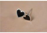 Real 925 Sterling Silver Heart Stud Earrings Engagement Women Girls Love jewelry Wedding Gifts