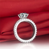 Round Cut Diamond Wedding Ring Set bridal Engagement Jewelry for women