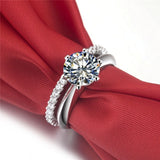 Round Cut Diamond Wedding Ring Set bridal Engagement Jewelry for women