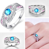 Princess Purple Gemstone Ring 925 Silver Women's Engagement Jewelry