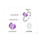 Natural Purple Amethyst Ring 925 Sterling Silver Women's Engagement Gemstone Jewelry