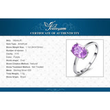 Natural Purple Amethyst Ring 925 Sterling Silver Women's Engagement Gemstone Jewelry