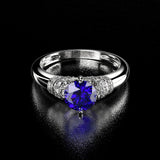 Luxury Amethyst Gemstone Ring Silver Anniverssary Gift Jewelry