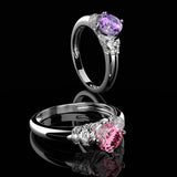 Luxury Amethyst Gemstone Ring Silver Anniverssary Gift Jewelry