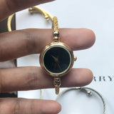 Vintage Retro Quartz Watch Women Bracelet WristWatch 14K Yellow Gold Silver