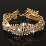 Bridal-Bracelet-Bangles-AAA-shiny-rhinestone-crystal-silver-Womens-link-chain