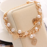 Butterfly Silver Charm Bracelet Multi Layer Chain Women Wedding Jewelry