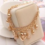 Butterfly Silver Charm Bracelet Multi Layer Chain Women Wedding Jewelry