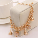 Butterfly Silver Charm Bracelet Multi Layer Chain Women Wedding Jewelry