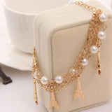 Butterfly Silver Charm Bracelet Multi Layer Chain Women Wedding Jewelry