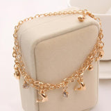 Butterfly Silver Charm Bracelet Multi Layer Chain Women Wedding Jewelry