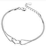 Silver Stars Charm Bracelet Link Chain Women Anniverssary Jewelry Gift