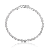 Silver Stars Charm Bracelet Link Chain Women Anniverssary Jewelry Gift