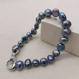 BAROQUE Dark Freshwater Pearl Bracelet Women Anniverssary Party Fine Jewelry