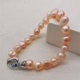 BAROQUE Dark Freshwater Pearl Bracelet Women Anniverssary Party Fine Jewelry