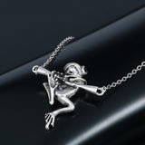 Vintage Silver Baby Frog Necklace Unique Pendants Women Girls Jewelry