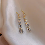 Luxurious White Sapphire Gemstone Earrings Women's Golden Jewelry