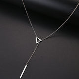 Triangle Double Pendant Chain Necklaces Women Stainless Steel Jewelry