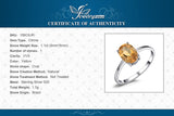 Natural Citrine Gemstone Ring Silver 925 Sterling Silver Women's Engagement Jewelry