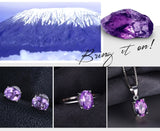 Natural Amethyst Gemstone Pendant Necklace 925 Sterling Silver Women's Jewelry