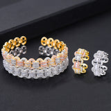 Genuine Vintage African Ring Bracelet Golden Bridal Jewelry Sets Women Jewelry