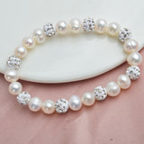 Natural Freshwater White Pearl Bracelet Bangles Women's Luxurious Party Jewelry