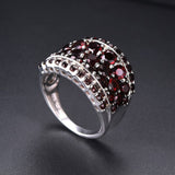 5.5ct Red Garnet Gemstone Ring Pomegranate for Women's Fine Jewelry