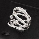 Luxury Multilayer Engagement Ring 18K Rose Gold Women Jewelry