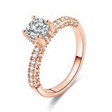 2Ct Zircon Engagement Ring 14K Rose Gold For Women Wedding Jewelry