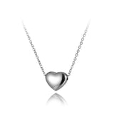 Rose Gold Heart Link Chain Pendant Necklace Titanium Jewelry For Women