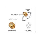 Natural Citrine Gemstone Ring Silver 925 Sterling Silver Women's Engagement Jewelry